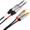 Dual mono jumper cable, male mono jack - male RCA 