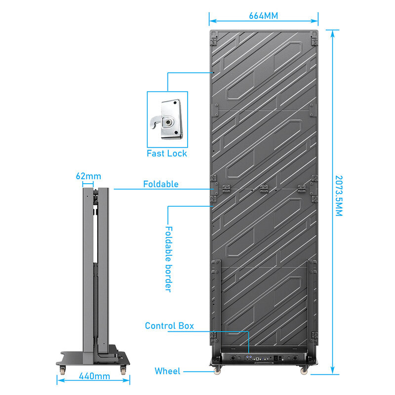 P2.5 Foldable pixel totem - Indoor