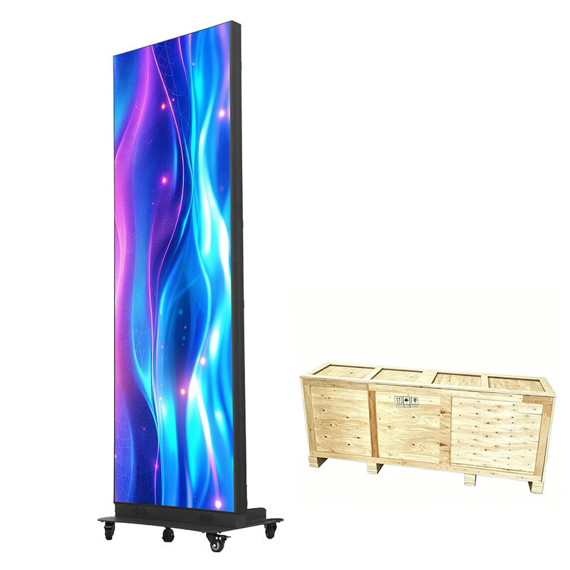 P1.53 Foldable Pixel Totem - Indoor in wooden box