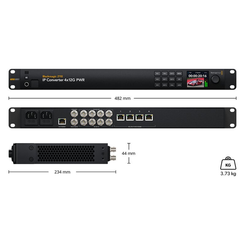 Blackmagic 2110 IP Converter 4x12G PWR