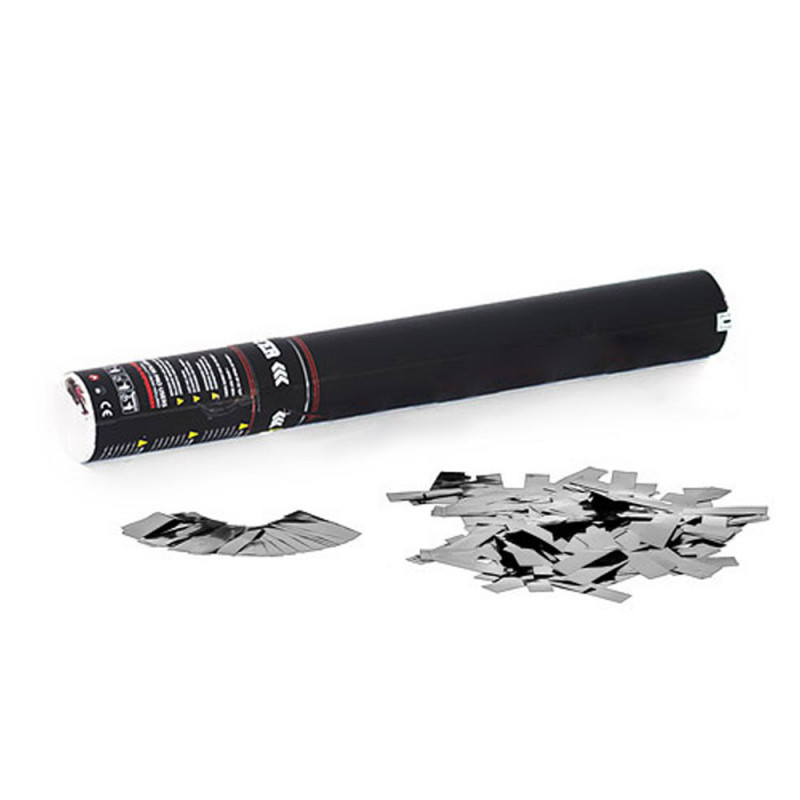 Handheld Cannon 50 cm metallic confetti - Silver