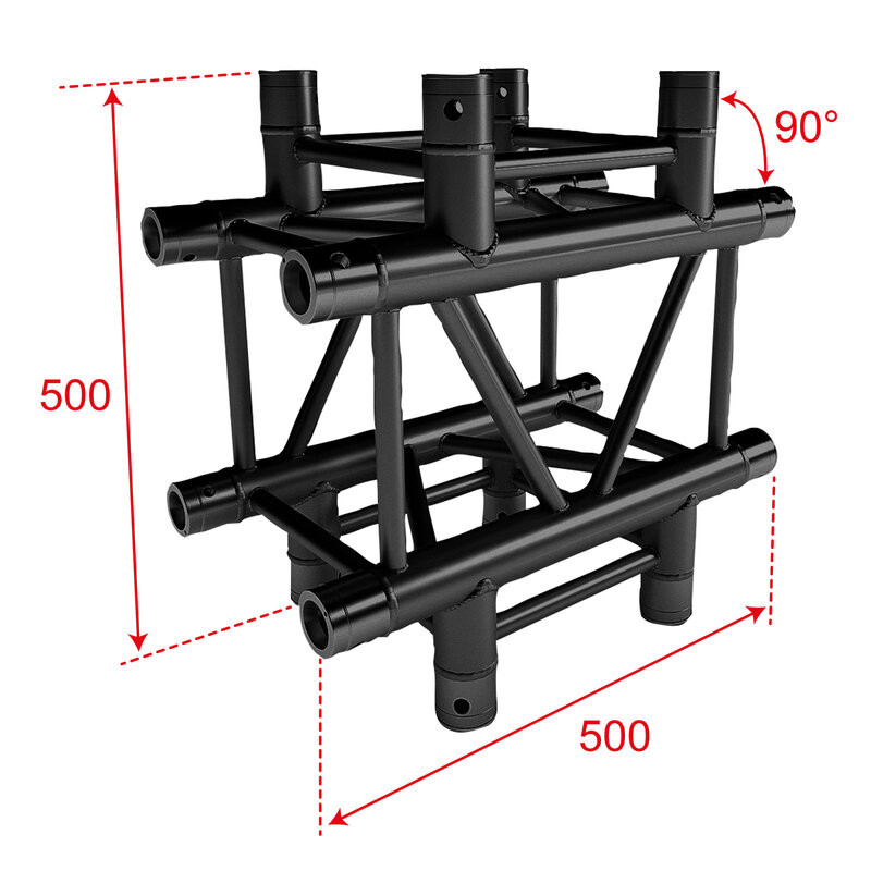 QUATRO-A04 -blk  Corner 290 heavy 4dir. 90°+ coupl