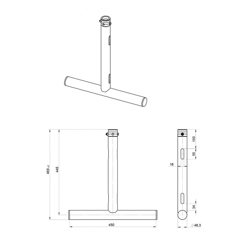 BT-TRUSS T-Drop arm BLK 450x445 