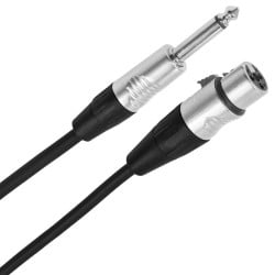 Female XLR 3p - male mono jack cable, 1 m