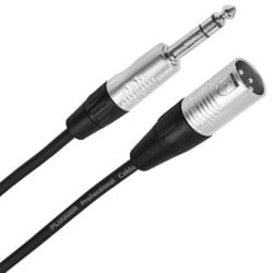 Male XLR 3p - male stereo jack cable, 3 m