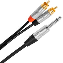 Y male mono jack - male RCA cable, 3 m