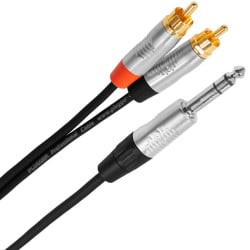 Male stereo jack - male RCA Y cable, 3 m