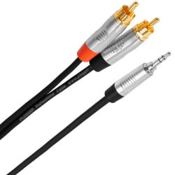 Male stereo mini-jack - male RCA Y cable, 6 m