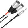 Male stereo mini-jack - male XLR 3p Y cable, 2 m Male stereo mini-jack - male XLR 3p Y cable, 2 m