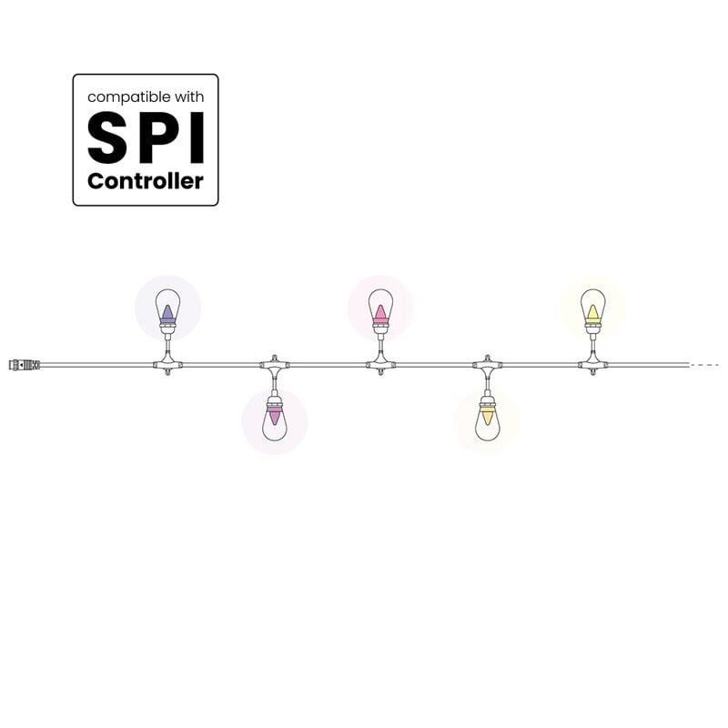 S14 Bulb Strings 50 RGB LED - black